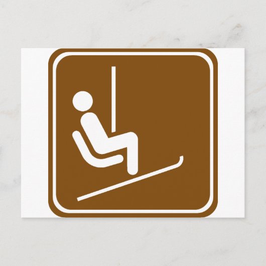 Ski Lift Highway Sign Briefkaart (Voorkant)