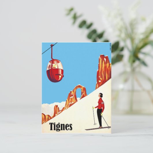 Ski lift in Tignes, Frankrijk Briefkaart (Staand voorkant)