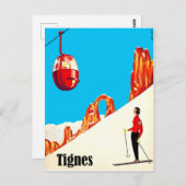 Ski lift in Tignes, Frankrijk Briefkaart (Voorkant / Achterkant)