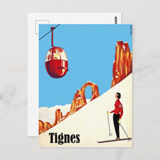 Ski lift in Tignes, Frankrijk Briefkaart (Voorkant / Achterkant)