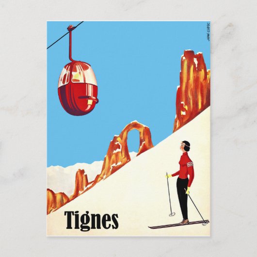 Ski lift in Tignes, Frankrijk Briefkaart (Voorkant)