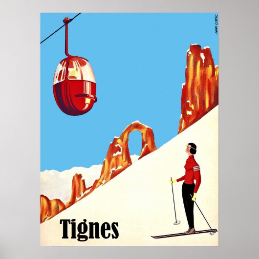 Ski lift in Tignes, Frankrijk Poster (Voorkant)