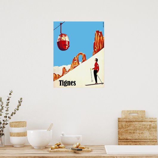 Ski lift in Tignes, Frankrijk Poster (Keuken)