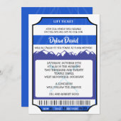 SKI LIFT KAART Bar Mitzvah Uitnodiging (Voorkant / Achterkant)