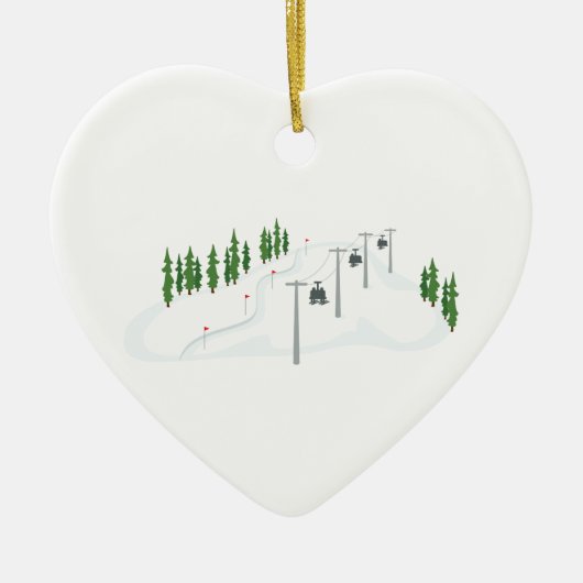 Ski Lift Keramisch Ornament (Voorkant)