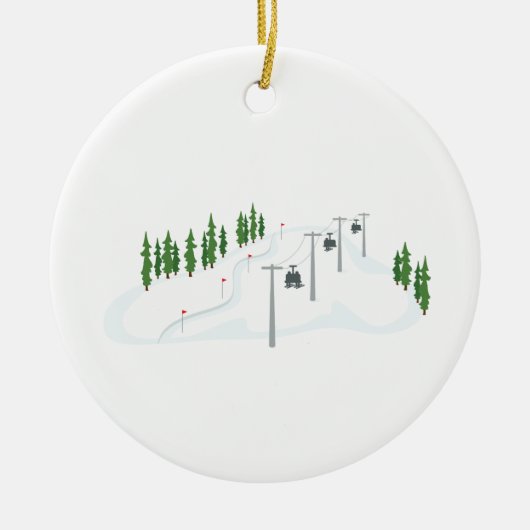 Ski Lift Keramisch Ornament (Voorkant)