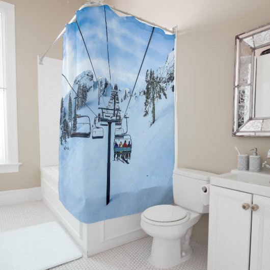 Ski Lift Shower Curtain Douchegordijn (In situ)