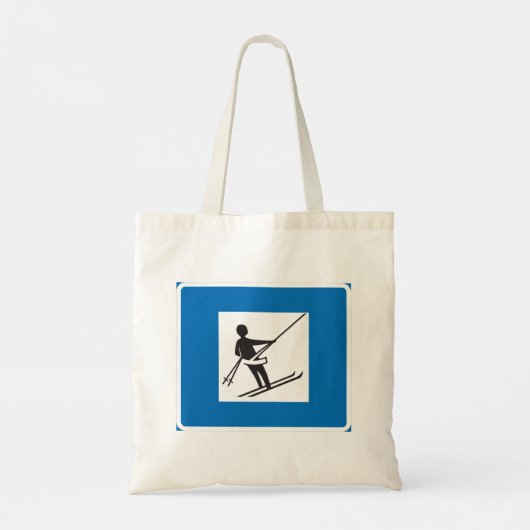 Ski Lift Sign Canvas tas (Achterkant)