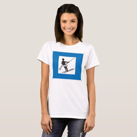 Ski Lift Sign Womens T-Shirt (Voorkant volledig)