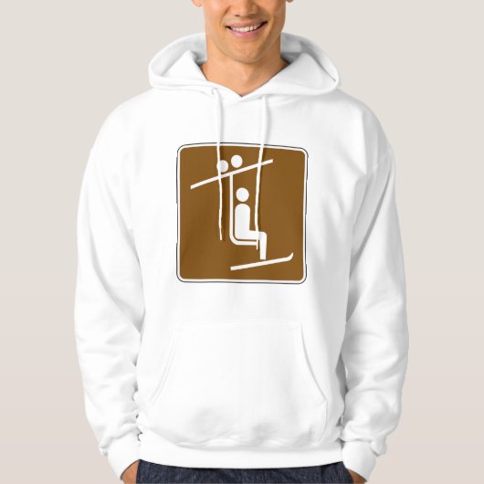 Ski Lift Symbol Rustic Winter Sports Icon Hoodie (Voorkant)