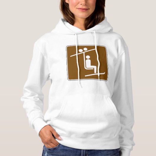 Ski Lift Symbol Rustic Winter Sports Icon Hoodie (Voorkant)