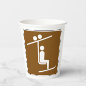 Ski Lift Symbol Rustic Winter Sports Icon Papieren Bekers (Voorkant)