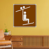 Ski Lift Symbol Rustic Winter Sports Icon Poster