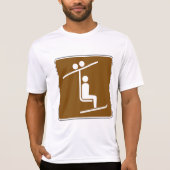 Ski Lift Symbol Rustic Winter Sports Icon T-shirt (Voorkant)