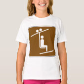 Ski Lift Symbol Rustic Winter Sports Icon T-shirt (Voorkant)