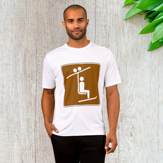 Ski Lift Symbol Rustic Winter Sports Icon T-shirt