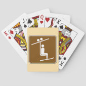 Ski Lift Symbool Rustieke Wintersporten Icoon Pokerkaarten (Achterkant)