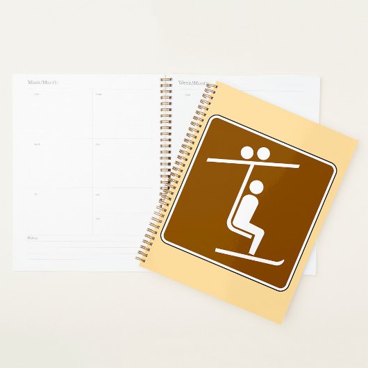 Ski Lift Symbool Rustische Wintersporten Icoon Planner