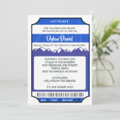 SKI LIFT TICKET Bar Bat Mitzvah Uitnodiging (Staand voorkant)