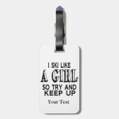 Ski LIke a Girl Bagagelabel (Achterkant verticaal)