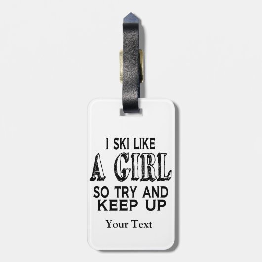 Ski LIke a Girl Bagagelabel (Achterkant verticaal)