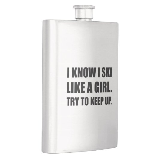 Ski like Girl Power Funny Flacon (Rechts)