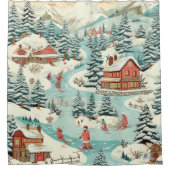 Ski Lodge douchegordijn (Voorkant)