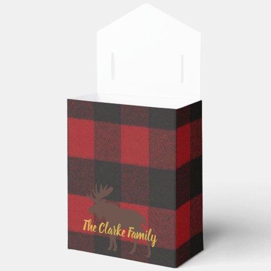 Ski Lodge Eland Gestreepte Vakantie Ontvangstfeest Bedankdoosjes (Open)