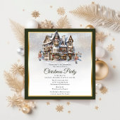  Ski Lodge en Notenkrakers Kerstfeest Kaart