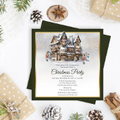  Ski Lodge en Notenkrakers Kerstfeest Kaart