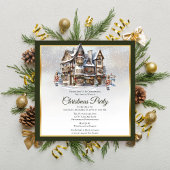  Ski Lodge en Notenkrakers Kerstfeest Kaart