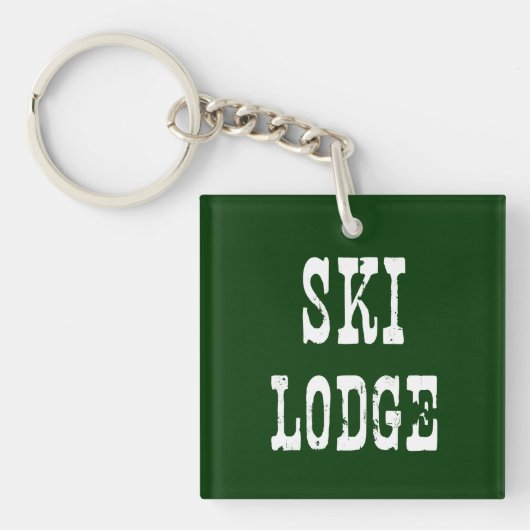 Ski Lodge Green Sleutelhanger (voorkant)