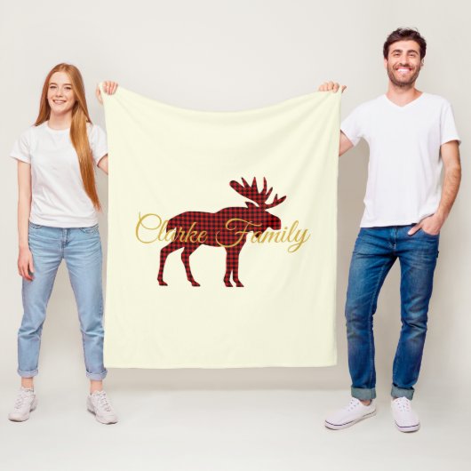 Ski Lodge Moose Play Country Vakantie Party Fleece Deken (In situ)