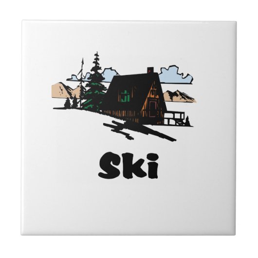 Ski Lodge verplaatsen Tegeltje (Voorkant)