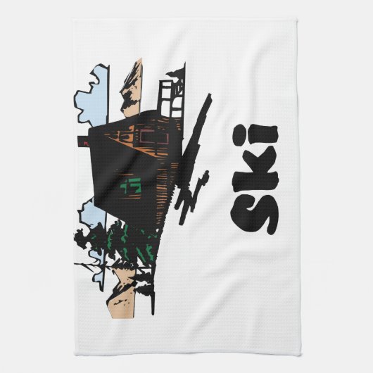 Ski Lodge verplaatsen Theedoek (Verticaal)