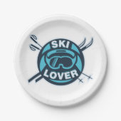 Ski Lover Gift Idee voor Skiërs Papieren Bordje (Voorkant)