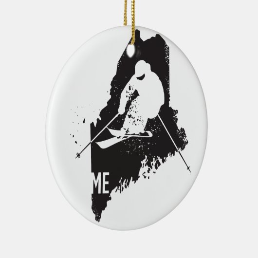 Ski Maine Keramisch Ornament (Rechts)