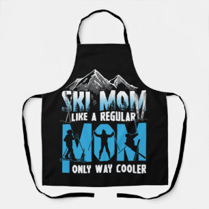 Ski mam als een gewone mam, alleen maar een koeler schort