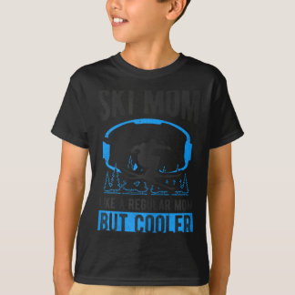 Ski mama als een gewone mama maar cooler ski sneeu t-shirt