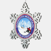 Ski Mammoth Mountain California Skiing Tin Sneeuwvlok Ornament (Rechts)
