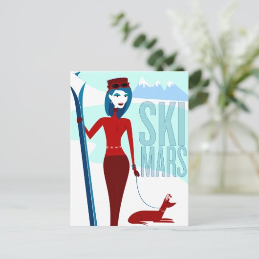 Ski Mars-kaarten Briefkaart (Staand voorkant)