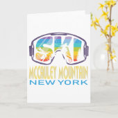 Ski McCauley Mountain New York Skivakantie Kaart (Gele Bloem)