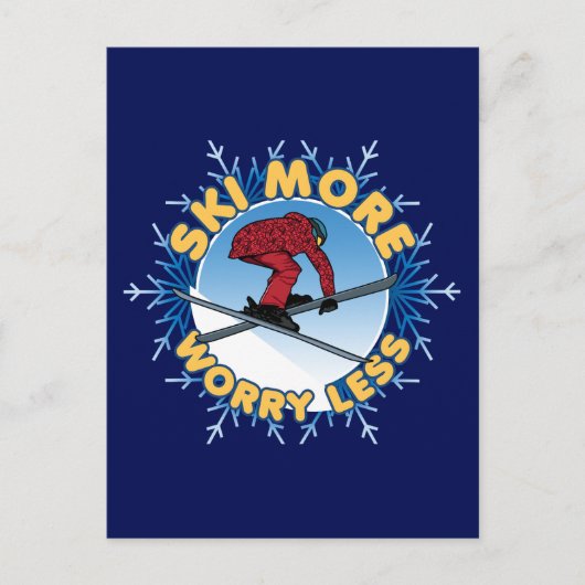 Ski meer zorgen minder | Skiofferte Briefkaart (Voorkant)