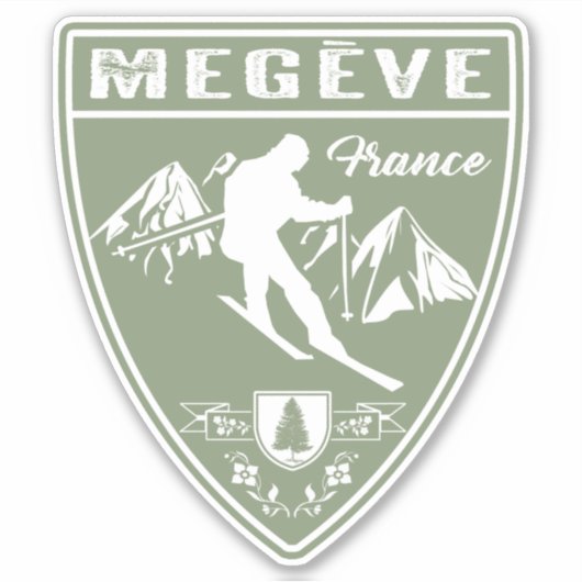 Ski Megeve France Sticker (Voorkant)