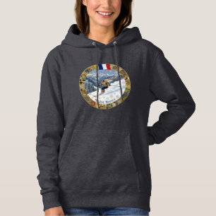 Ski Megève, Frankrijk, vrouwelijke skiër Hoodie