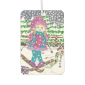 Ski meisje aangepaste auto luchtverfrisser (Voorkant)