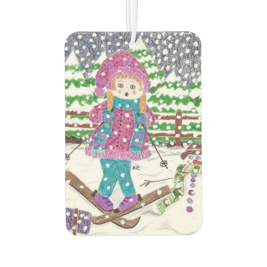 Ski meisje aangepaste auto luchtverfrisser (Achterkant)