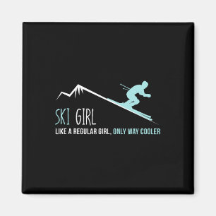 Ski Meisje Als Een Gewone Meisje Grappig Schattig  Magneet