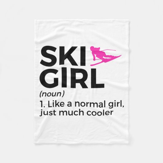 Ski meisje definitie grappige ski  fleece deken (Voorkant)