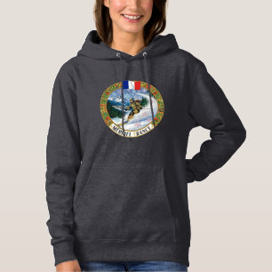 Ski Méribel, Frankrijk, vrouwelijke skiër Hoodie